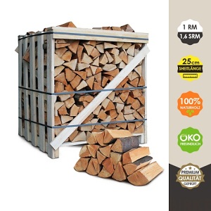 Premium Brennholz Buche 25 cm, 1,6 srm / 1RM